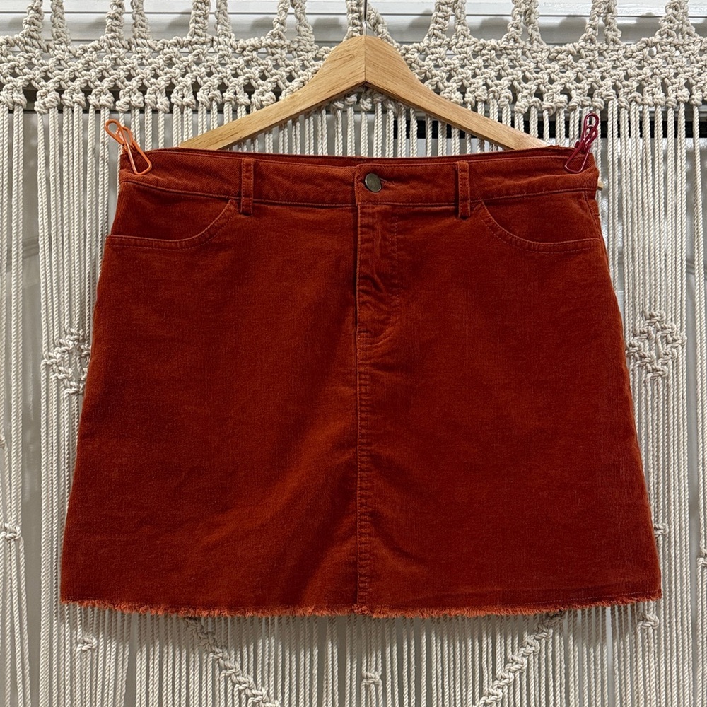Forever 21 Burnt Orange Corduroy Mini Skirt